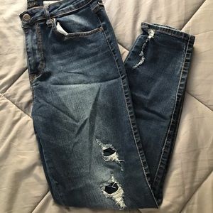 Aeropostale ripped dark skinny jeans